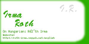 irma roth business card